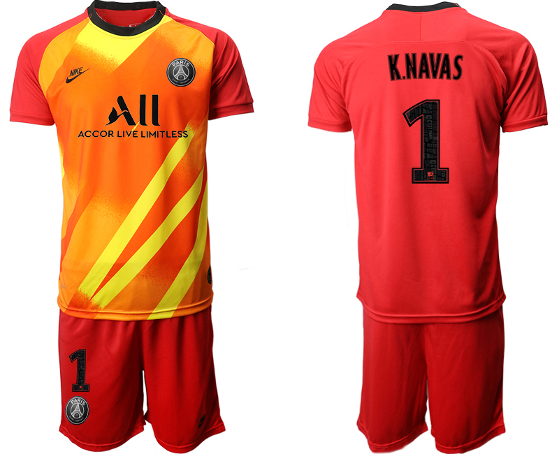 Men 2020-2021 club Paris St German red goalkeeper #1 Soccer Jerseys